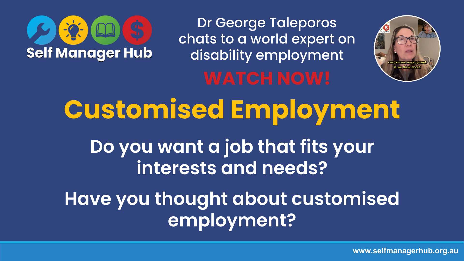 Customised Employment<div class='auth-tag-wrapper'><div class='auth-wrapper'><p class='author-content'>By Self Manager Hub </p></div><div class='tag-wrapper'><p class='tag-item'><span class='meta-data-title'>Keywords</span> | Creative solutions | employment</p></div></div><div class='cat-format-wrapper'><div class='cat-wrapper'><p class='cat-item'><span class='meta-data-title'>Category</span> | Free resource</p></div><div class='format-wrapper'><p class='format-item'><span class='meta-data-title'>Formats</span> | Article</p></div></div> graphic about page content